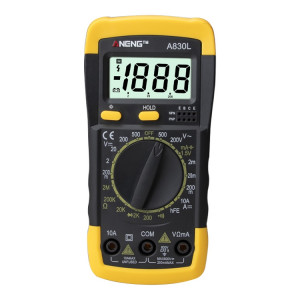 Instrument électrique domestique de multimètre de poche ANENG A830L (gris jaune) SA759F600-20