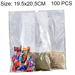 100 PCS emballage sous vide alimentaire sac en plastique transparent sac de conservation en nylon, taille: 19,5 cm x 20,5 cm SH0043794-20