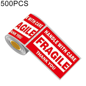 Étiquette fragile d'autocollant d'avertissement anglais de boîte extérieure auto-adhésive de 500 PCS, taille: 76x127mm SH105155-20