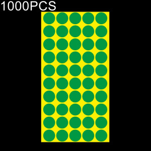 Étiquette de marque d'autocollant de marque colorée auto-adhésive de forme ronde de 1000 PCS (vert) SH058G1738-20