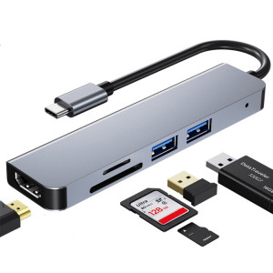 5 en 1 USB-C / TYPE-C à 4K HDMI + SD / TF Card Slot + USB 2.0 + USB 3.0 Hub de station d'accueil multifonctionnelle SH0000863-20