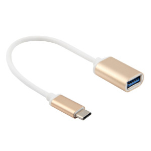 20cm tête métallique USB 3.1 Type-c mâle vers USB 3.0 câble adaptateur femelle, Câble adaptateur USB 3.1 type-c mâle vers USB 3.0 femelle à tête métallique de 20 cm (doré) SH083J447-20