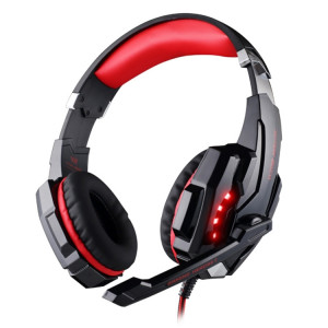 KOTION EACH G9000 3.5mm Jeu Casque Casque Ecouteurs avec Microphone LED Lumière pour Ordinateur Portable / Tablette / Téléphones Portables, Longueur de Câble: Environ 2.2m (Rouge + Noir) SK113R1622-20