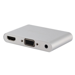 P27 Metal Cover Micro USB vers HDMI + Convertisseur VGA HDTV Adaptateur AV numérique, Alimentation par EZCast, Système de support iOS / Android / Windows (Argent) SH324S1998-20