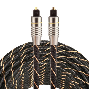 15m OD6.0mm plaqué or tête métallique tissé Net Line Toslink mâle à mâle numérique câble audio optique SH0389399-20