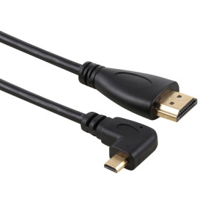 Câble d'adaptateur de connecteur mâle plaqué or mâle à angle droit HDMI 50K 4K HDMI mâle vers micro HDMI SH03951876-20