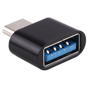 Homme en plastique USB-C / Type-C à USB 2.0 Adaptateur de chargement de données de transmission de données OTG (noir) SH587B793-20