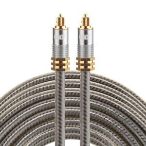 EMK YL-A 8 m OD8.0mm Câble audio numérique Toslink mâle / mâle à tête en métal plaqué or SH0776148-20