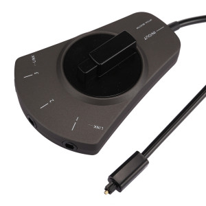 EMK 3 entrées 1 sortie Sélecteur audionumérique optique avec sélecteur Toslink pour lecteur MD / DVD / magnétoscope / CD (noir) SH780B39-20