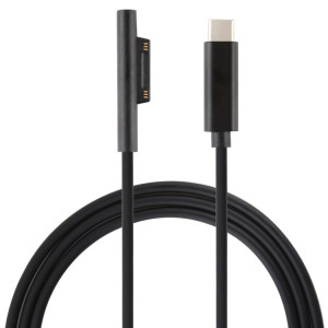 Câble de charge d'alimentation USB-C / Type-C à 6 broches magnétique pour ordinateur portable pour Microsoft Surface Pro 6/5, longueur du câble: environ 1,5 m SH0809819-20