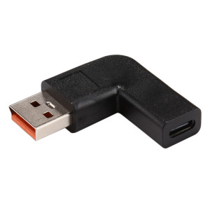 Connecteur d'adaptateur d'alimentation coudé à 90 degrés USB-C / Type-C femelle à Yoga 3 mâle pour Lenovo SH0962375-20