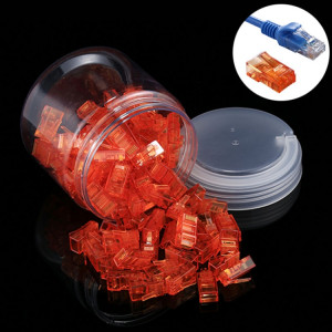 100 PCS Anpwoo Amp01 RJ45 Connecteur Fiche Modulaire (Orange) S1010E1239-20