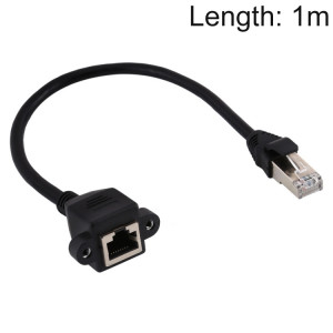 Câble d'extension de verrouillage à vis RJ45 femelle à mâle CAT5E, longueur: 1 m (noir) SH024B1193-20