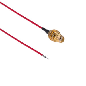 Câble de cavalier de tresse de noix de cloison femelle d'écrou de SMA femelle 1.13mm pour le panneau de carte PCB, longueur: 15cm (rouge) SS100R1141-20