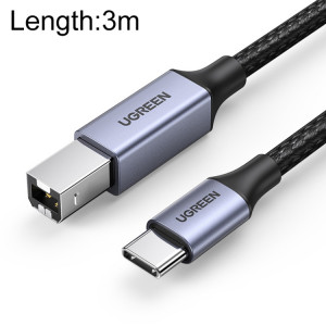 Ugreen Type-C / USB-C vers Type-B Câble de données de connexion tresse en nylon pour imprimante, longueur: 3 m SU1171848-20