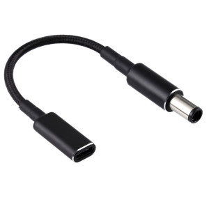 PD 100W 18,5-20V 7,4 x 0,6 mm vers adaptateur USB-C / Type-C Câble tresse en nylon pour HP SH11921001-20