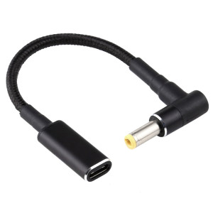 PD 100W 18,5-20V 5,5 x 2,5 mm coude vers adaptateur USB-C / Type-C Câble tressé en nylon SH11991294-20