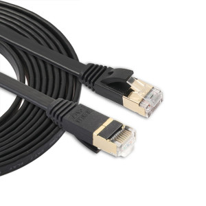 3m CAT7 10 Gigabit Ethernet câble de raccordement ultra plat pour modem réseau LAN routeur Construit avec des connecteurs RJ45 blindés (noir) S3238B823-20