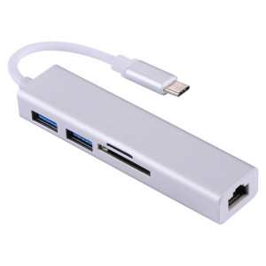 Adaptateur / Hub USB-C vers Gigabit Ethernet RJ45 / 2 x USB 3.0 / lecteur de carte SD et Micro SD pour Macbook / Nouveau Macbook Pro / Huawei Matebook SH12591689-20