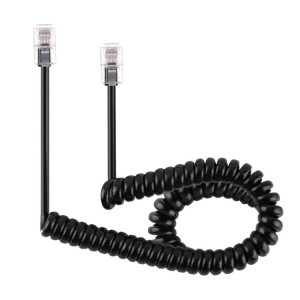 4 câble de câble de câble de bobine de prolongation de téléphone de noyau masculin à mâle RJ11, longueur d'extension: 3m (noir) S413811841-20