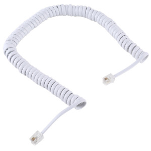 Câble de cordon de câble de bobine d'extension téléphonique à ressort RJ11 mâle à 4 noyaux, longueur extensible: 3 m (noir) SH381W531-20