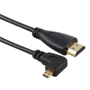 Câble d'adaptateur de connecteur mâle plaqué or mâle gauche 50cm 4K HDMI mâle vers micro HDMI SH1390701-20