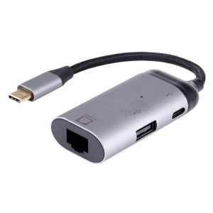 Type-C / USB-C Mâle à RJ45 Femme + Type-C / USB-C Femme + USB Adaptateur femelle convertisseur SH1427506-20