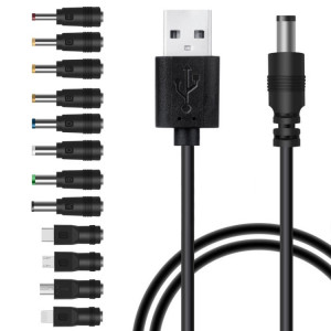 Cordon d'alimentation 12 en 1 DC Câble d'alimentation USB Multi-fonction Câble de charge USB (noir) SH15131354-20