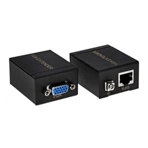 Convertisseur de signal VGA vers RJ45 Transmetteur de signal + Récepteur Câble Ethernet, Distance de transmission: 60m SV1689670-20