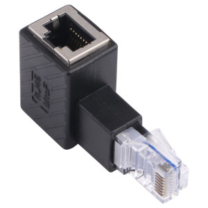Convertisseur de mâle RJ45 à femelle 90 degrés Adaptateur d'extension pour CAT5 CAT6 LAN Câble réseau Ethernet SH19161575-20