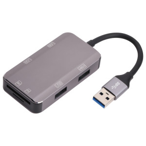 NK-3049HD 6 en 1 Mâle USB à la fente de carte MS / TF + USB 3.0 + 3 USB 2.0 Adaptateur femelle SH2124704-20