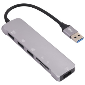 NK-3043HD 6 en 1 Mâle USB à la fente de carte TF / SD + USB 3.0 + 3 USB 2.0 Adaptateur femelle SH212546-20