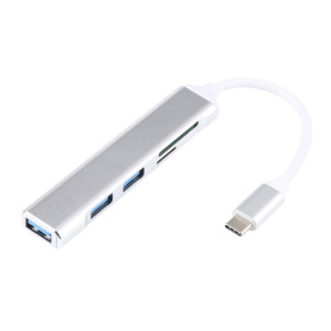 5 en 1 USB-C / TYPE-C 3.1 à SD / TF Fente de carte + 3 ports USB 3.0 Ports Multifonctionnel station d'accueil de station d'accueil (blanc) SH222W1763-20