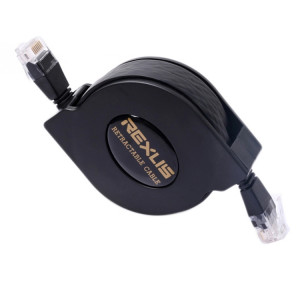 2m CAT6 Rétractable Flat RJ45 Réseau LAN Réseau Ethernet (Noir) S2471B1033-20