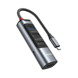 Adaptateur HUB de station d'accueil multifonction Yesido HB22 5 en 1 USB-C / Type-C SY25871087-20
