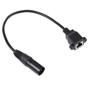 Câble d'extension réseau Ethernet LAN XLR mâle à RJ45 femelle 3 broches, longueur du câble : 30 cm (noir) SH876B326-20