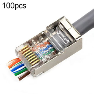 100pcs Cat5e blindé passe à travers la prise modulaire du connecteur RJ45 SH28991697-20