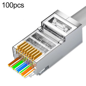 100pcs Cat6e blindé passe à travers la prise modulaire du connecteur RJ45 SH2999296-20