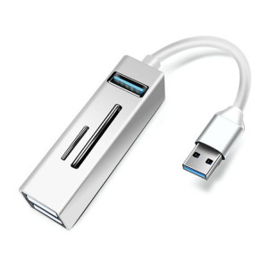 15101 Adaptateur HUB de lecteur de carte USB3.0 à 3 x USB + SD / TF 5 en 1 (Argent) SH078S1326-20