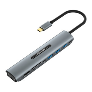 V216 9 en 1 USB-C / TYPE-C à PD + 3 x USB 3.0 + USB-C / TYPE-C + SD + TF + HDMI + HUB Adaptateur de moyeu VGA SH30891583-20