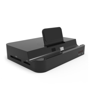 9138 6 en 1 USB-C / TYPE-C à 4K HDMI + 2 x USB 3.0 + Type-C + SD / TF Lecteur de carte Mouvoir multifonctionnel hub station d'accueil avec support (noir) SH142B731-20