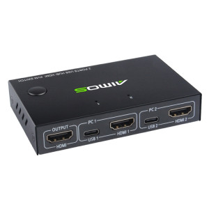 Commutateur KVM HDMI AIMOS AM-KVM201CC 2 ports USB HUB sans câble d'extension SH33691351-20