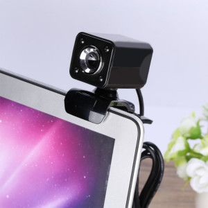 A862 caméra de fil USB rotative 12MP HD WebCam 360 degrés avec microphone et 4 lumières LED pour ordinateur de bureau Ordinateur portable PC Skype, longueur de câble: 1,4 m SH455B354-20