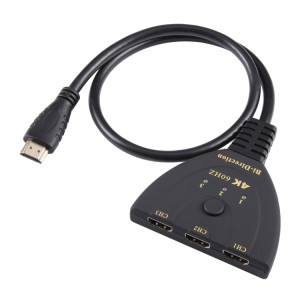 Sélecteur bidirectionnel HDMI 3 x 1 4K 60 Hz avec câble HDMI Pigtail SH3519861-20