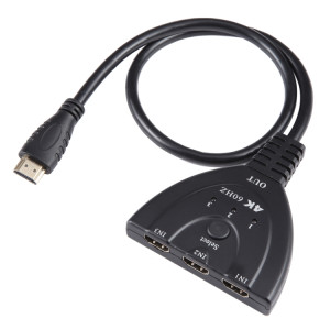 3 x 1 commutateur HDMI 4K 60Hz YUV4:4:4 HDR avec câble HDMI Pigtail SH35201678-20