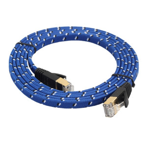 Câble de correction plat ultra-plat plaqué or 5m CAT-7 10 Gigabit Ethernet pour le réseau LAN de routeur de modem, construit avec le connecteur RJ45 blindé S536431330-20