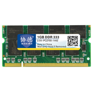 XIEDE X008 DDR 333 MHz 1 Go Module de mémoire RAM à compatibilité totale avec ordinateur portable SX37611390-20