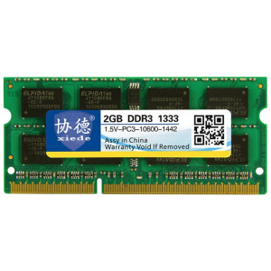 XIEDE X042 DDR3 1333 MHz 2GB 1.5V Module de mémoire RAM à compatibilité totale pour ordinateur portable SX37931949-20