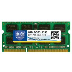 XIEDE X043 DDR3 1333 MHz 4GB 1.5V Module de mémoire RAM à compatibilité totale pour ordinateur portable SX3794942-20
