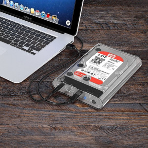 ORICO 3139C3 3,5 pouces SATA HDD USB 3.1 Type-C boîtier de stockage de disque dur externe (Transparent) SO841T1579-20